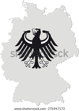 Germany map with coat of arms