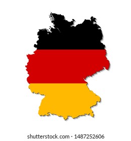 Germany map in the color of the flag - stock vector