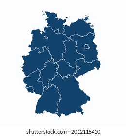 Germany map color vector modern. Silhouette map. on white background. 