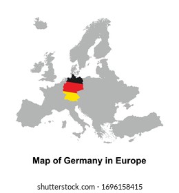 Germany map colored with flag colors in Europe isolated vector illustration