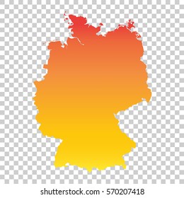 Germany map. Colorful orange vector illustration