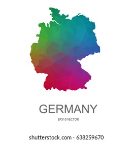 Germany map colorful polygon vector illustrator eps 10