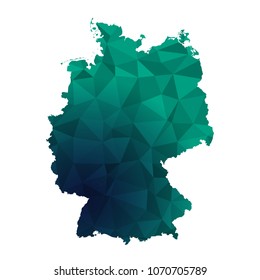 Germany map - Colorful Polygonal map of Germany rumpled triangular low poly style gradient graphic background , Vector illustration eps 10.