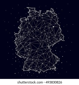 Germany map , constellation, vector svg