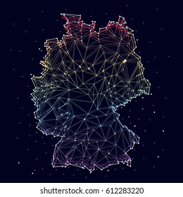 Germany map , constellation, vector