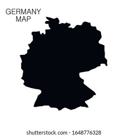 Germany map and country name isolated on white background. Vector illustration