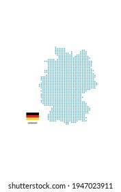Germany map design blue circle, white background with Germany flag. 