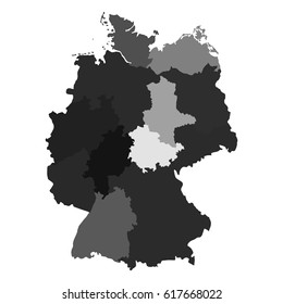 Germany map divided on regions for infographic 