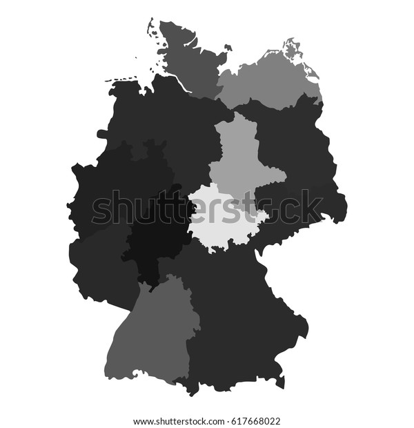 Germany map\
divided on regions for infographic\
