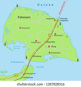 Germany - Map of Fehmarn Island