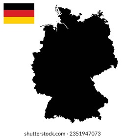Germany map and Germán flag