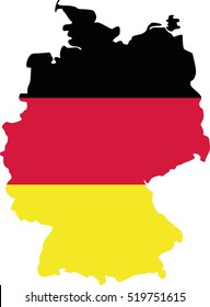 Germany map with flag