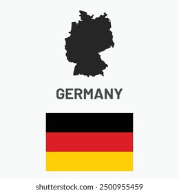 Germany map and flag illustration