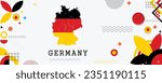 GERMANY Map Flag national day banner design. flag theme graphic art web background. Abstract celebration geometric decoration vector illustration