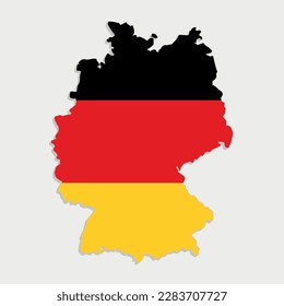 germany map with flag on gray background
