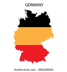 germany map flag on white background. Travel concept. Vector illustration. Stock image.