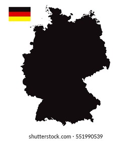 Germany Map with Flag Vector