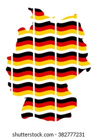 Germany map flag vector symbol icon  design. German flag color illustration isolated on white background.