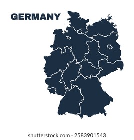 Germany map flat border outline vector