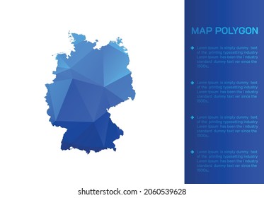 Germany map in geometric blue polygonal style modern design on white background. Vector illustration map in geometric blue polygonal style modern design on white background. Vector illustration.