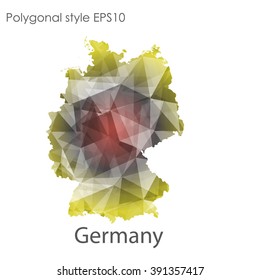 Germany map in geometric polygonal style.Abstract gems triangle,modern design background.