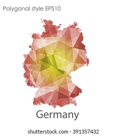 Germany map in geometric polygonal style.Abstract gems triangle,modern design background.