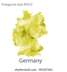 Germany map in geometric polygonal style.Abstract gems triangle,modern design background.