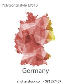 Germany map in geometric polygonal style.Abstract gems triangle,modern design background.
