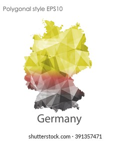 Germany map in geometric polygonal style.Abstract gems triangle,modern design background.