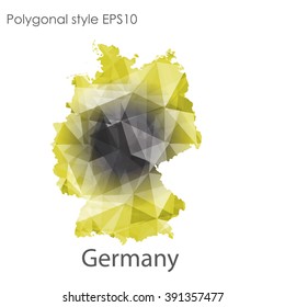 Germany map in geometric polygonal style.Abstract gems triangle,modern design background.