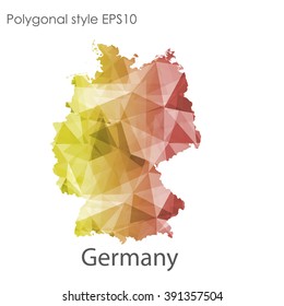 Germany map in geometric polygonal style.Abstract gems triangle,modern design background.