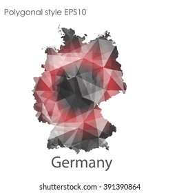 Germany map in geometric polygonal style.Abstract gems triangle,modern design background.