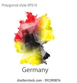 Germany map in geometric polygonal style.Abstract gems triangle,modern design background.