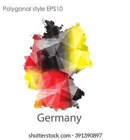 Germany map in geometric polygonal style.Abstract gems triangle,modern design background.