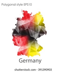 Germany map in geometric polygonal style.Abstract gems triangle,modern design background.