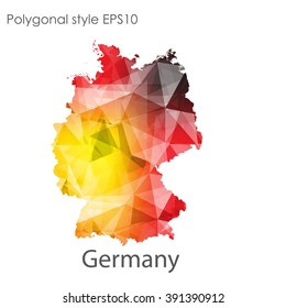Germany map in geometric polygonal style.Abstract gems triangle,modern design background.