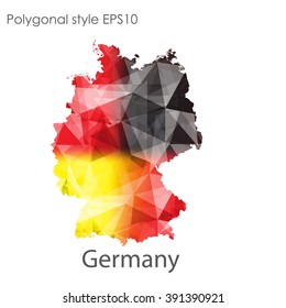 Germany map in geometric polygonal style.Abstract gems triangle,modern design background.