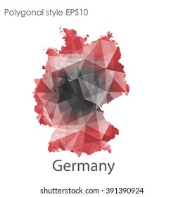 Germany map in geometric polygonal style.Abstract gems triangle,modern design background.