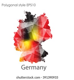 Germany map in geometric polygonal style.Abstract gems triangle,modern design background.