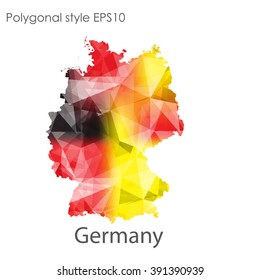 Germany map in geometric polygonal style.Abstract gems triangle,modern design background.