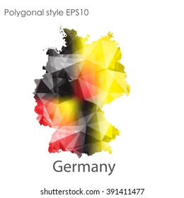 Germany map in geometric polygonal style.Abstract gems triangle,modern design background.