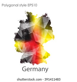 Germany map in geometric polygonal style.Abstract gems triangle,modern design background.