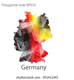 Germany map in geometric polygonal style.Abstract gems triangle,modern design background.