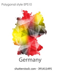 Germany map in geometric polygonal style.Abstract gems triangle,modern design background.