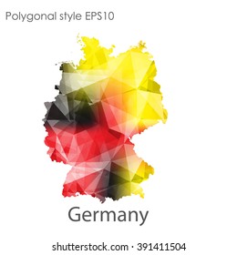 Germany map in geometric polygonal style.Abstract gems triangle,modern design background.