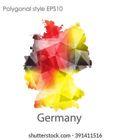 Germany map in geometric polygonal style.Abstract gems triangle,modern design background.