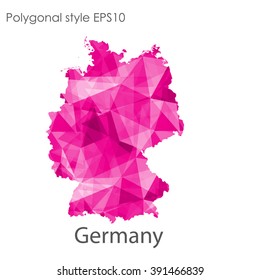 Germany map in geometric polygonal style.Abstract gems triangle,modern design background.