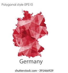 Germany map in geometric polygonal style.Abstract gems triangle,modern design background.