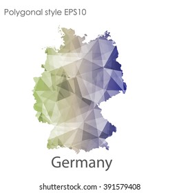 Germany map in geometric polygonal style.Abstract gems triangle,modern design background.