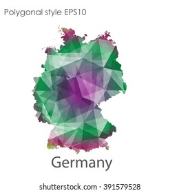 Germany map in geometric polygonal style.Abstract gems triangle,modern design background.